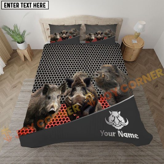 Joycorners Boar Hunting Trio Buck Metal Mesh Bedding Set 3D All Over Printed