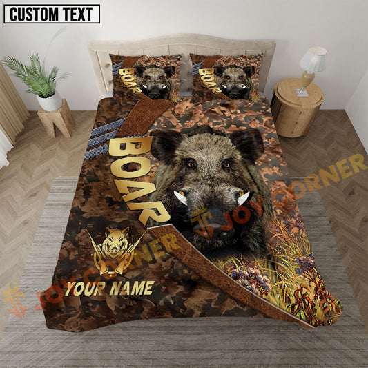 Joycorners Boar Hunting Autumn Forest Camo Bedding Set 3D All Over Printed