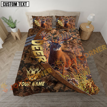 Joycorners Deer Hunting Autumn Forest Camo Bedding Set 3D All Over Printed