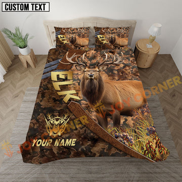 Joycorners Elk Hunting Autumn Forest Camo Bedding Set 3D All Over Printed