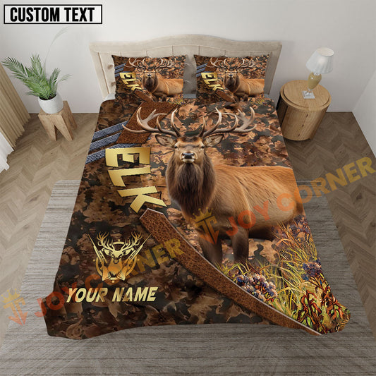 Joycorners Elk Hunting Autumn Forest Camo Bedding Set 3D All Over Printed