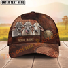 Joycorners Cow Farm Western Tooled Leather Cow Trio Personalized Name Cap (8 Breeds)