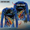 Joycorners Freshwater Fish Fishing Neon Sport Jersey Style Personalized Name, Team Name Long Sleeve Shirt (6 Breeds)