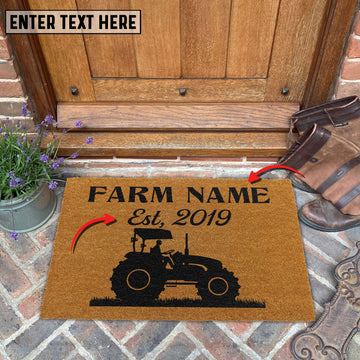 Joycorners Tractor Custom Farm Name Custom Year Coir Doormat