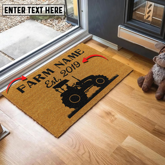 Joycorners Tractor Custom Farm Name Custom Year Coir Doormat