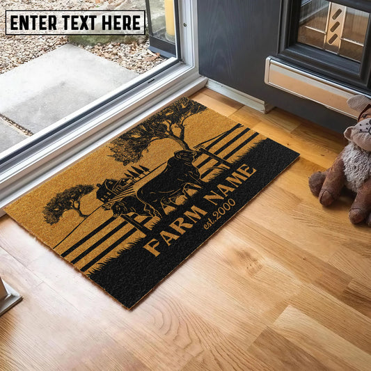 Joycorners Beefmaster Little Ranch Custom Farm Name Custom Year Coir Doormat