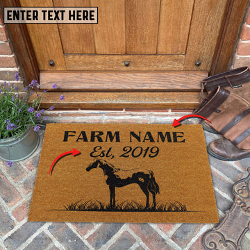 Joycorners Horse Custom Farm Name Custom Year Coir Doormat