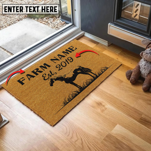 Joycorners Horse Custom Farm Name Custom Year Coir Doormat