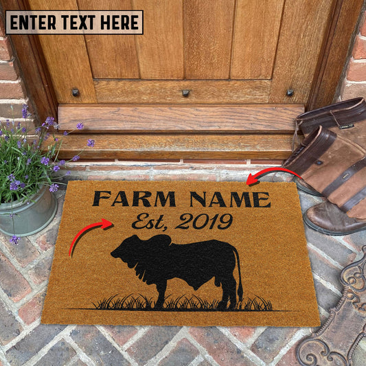 Joycorners Brahman Custom Farm Name Custom Year Coir Doormat