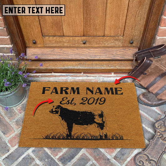 Joycorners Speckle Park Custom Farm Name Custom Year Coir Doormat