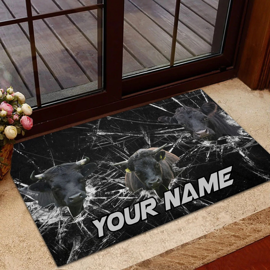 Joycorners Broken Glass Custom Name 3D Doormat (14 Cattle Breeds)