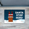 Joycorners Funny Christmas Doormat, Santa Stop Here Doormat For Home Decor Housewarming Gift, Welcome Mat Gift LM0210
