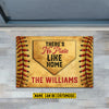 Joycorners Funny Personalized Softball Doormat For Home Decor Housewarming Gift, There's No Plate Like Home, Welcome Mat Gift For Softball Lovers LM0210