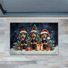 Joycorners Christmas Dachshund Doormat, The Trio Of Dachshund Doormat For Home Decor Housewarming Gift, Welcome Mat Gift For Dog Lovers LM0210