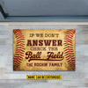 Joycorners Check The Ball Field, Personalized Funny Softball Doormat For Home Decor Housewarming Gift, Welcome Mat Gift For Softball Lovers LM0210