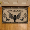Joycorners Funny Halloween Bat Doormat, Unwelcome, Doormat For Home Decor Housewarming Gift, Welcome Mat Gift For Bat Lovers LM0210