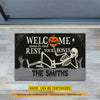 Joycorners Funny Personalized Halloween Skeleton Doormat, Welcome Come In And Rest Your Bones, Doormat For Home Decor Housewarming Gift, Welcome Mat Gift For Skeleton Lovers LM0210