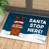 Joycorners Funny Christmas Doormat, Santa Stop Here Doormat For Home Decor Housewarming Gift, Welcome Mat Gift LM0210