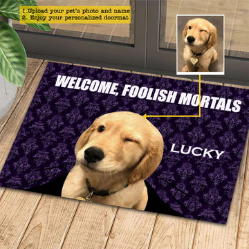 Joycorners Personalized Dog Doormat, Welcome Foolish, Doormat For Home Decor Housewarming Gift, Welcome Mat Gift For Dog Lovers LM0210