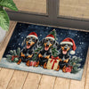 Joycorners Christmas Dachshund Doormat, The Trio Of Dachshund Doormat For Home Decor Housewarming Gift, Welcome Mat Gift For Dog Lovers LM0210