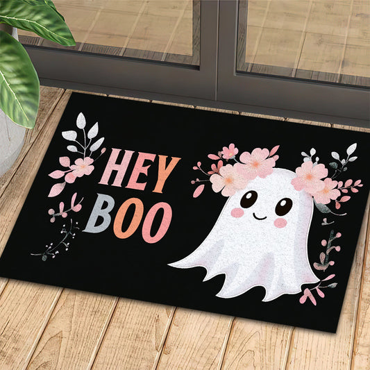 Joycorners Cute Halloween Doormat, Hey Boo, Doormat For Home Decor Housewarming Gift, Welcome Mat Gift LM0210