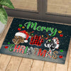 Joycorners Christmas Dog Paws Doormat, Merry Christmas Doormat For Home Decor Housewarming Gift, Welcome Mat Gift For Dog Lovers LM0210