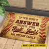 Joycorners Check The Ball Field, Personalized Funny Softball Doormat For Home Decor Housewarming Gift, Welcome Mat Gift For Softball Lovers LM0210