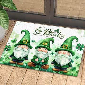 Joycorners St Patrick's Day Gnome Doormat, Green Gnomes Doormat For Home Decor Housewarming Gift, Welcome Mat Gift LM0210