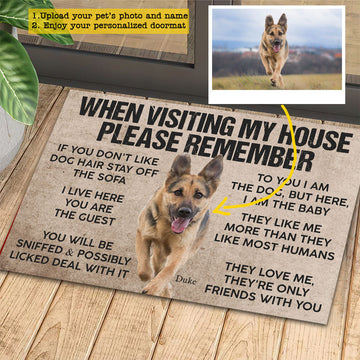 Joycorners Personalized Funny Dog Doormat, Please Remember, Doormat For Home Decor Housewarming Gift, Welcome Mat Gift For Dog Lovers LM0210