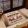 Joycorners Funny Baseball Doormat, If We Don't Answer Check The Ball Field, Personalized Baseball Doormat For Home Decor Housewarming Gift, Welcome Mat Gift For Baseball Lovers, Baseball Players LM0210