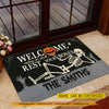 Joycorners Funny Personalized Halloween Skeleton Doormat, Welcome Come In And Rest Your Bones, Doormat For Home Decor Housewarming Gift, Welcome Mat Gift For Skeleton Lovers LM0210