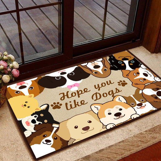 Joycorners Funny Dog Doormat, Hope You Like Dogs, Dog Doormat For Home Decor Housewarming Gift, Welcome Mat Gift For Dog Lovers LM0210