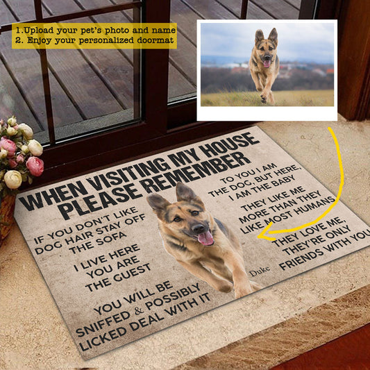 Joycorners Personalized Funny Dog Doormat, Please Remember, Doormat For Home Decor Housewarming Gift, Welcome Mat Gift For Dog Lovers LM0210