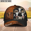 Joycorners Cow Farm Rustic Leather Patch Trio Cow Personalized Name Cap (8 Breeds)