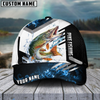 Joycorners Fishing Blue Flame Sport Pattern Personalized Name 3D Cap (11 Breeds)