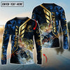 Joycorners Freshwater Fish Fishing Gold Smoke Premium Sport Style Personalized Name, Team Name Long Sleeve Shirt (6 Breeds)