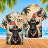 Joycorners Patriotic Cows Fireworks USA Flag Sunglasses 3D Hawaiian Shirt (10 Breeds)