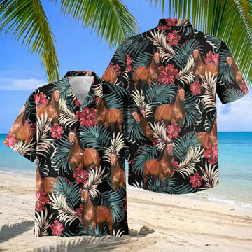 Joycorners American Quarter Equestrian Tropical Hawaiian Shirt