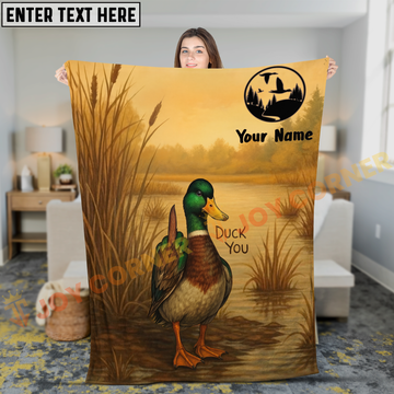 Joycorners Duck You Funny Mallard Duck Marsh Personalized 3D Blanket