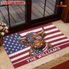 Joycorners Cool Cow Wearing USA Flag Bandana and Sunglasses Patriotic Personalized Name 3D Doormat (8 Breeds)