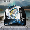 Joycorners Fishing Blue Flame Sport Pattern Personalized Name 3D Cap (11 Breeds)