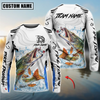 Joycorners Fishing White Black Curve Pattern Design Custom Name & Team Name 3D Shirts (11 Breeds)