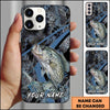 Joycorners Fishing Dark Hexagon Pattern Dynamic Splash Personalized Name Phone Case (10 Fish Species)