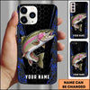 Joycorners Fishing 3D Realistic Honeycomb Tech Background Personalized Name Phone Case (10 Fish Species)