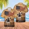 Joycorners Rustic USA Map Cows America 250th Anniversary 3D Hawaiian Shirt (10 Breeds)