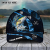 Joycorners Fishing Blue Smoke Sport Pattern Personalized Name 3D Cap (11 Breeds)