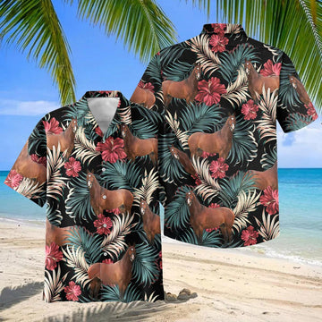 Joycorners Warmblood Equestrian Tropical Hawaiian Shirt