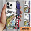 Joycorners Fishing American Flag Patriotic Water Splash Personalized Name Phone Case (10 Fish Species)