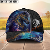 Joycorners Horse Galaxy Cosmic Black Leather Pattern Personalized Name Cap (8 Breeds)