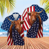 Joycorners Patriotic Cows Wrapped In American Flag 3D Hawaiian Shirt (10 Breeds)
